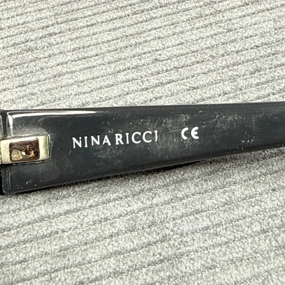 Nina Ricci NR2255 Black Oval Eyeglasses Metal Frames Womens Y2K